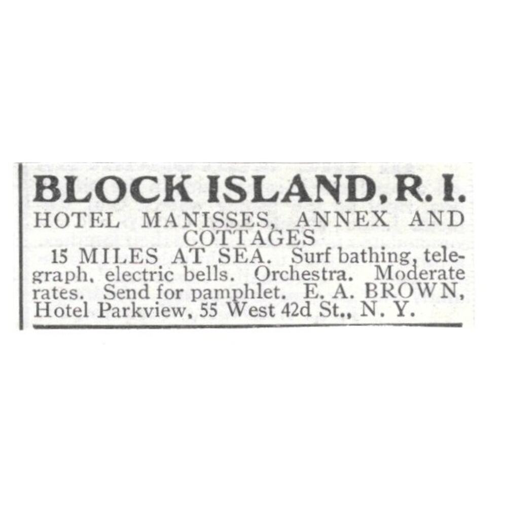 Hotel Manisses Annex & Cottages EA Brown W 42nd St NYC 1903 Magazine Ad SAG6-S32 - Picture 2 of 2